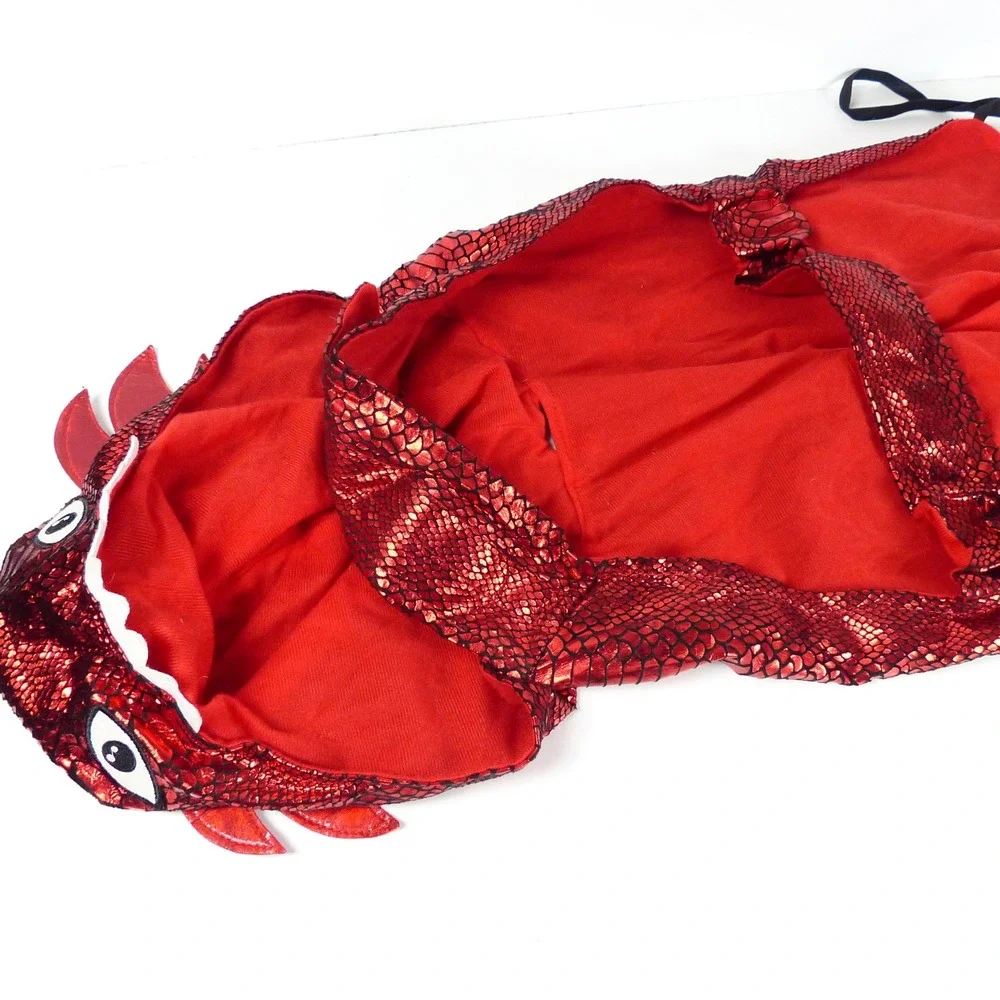 Thrills & Chills Red Dragon Pet Dog Costume Metallic Foil Scales XL Halloween